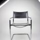 Paire de chaises Matteo Grassi MG5 cuir noir et chrome