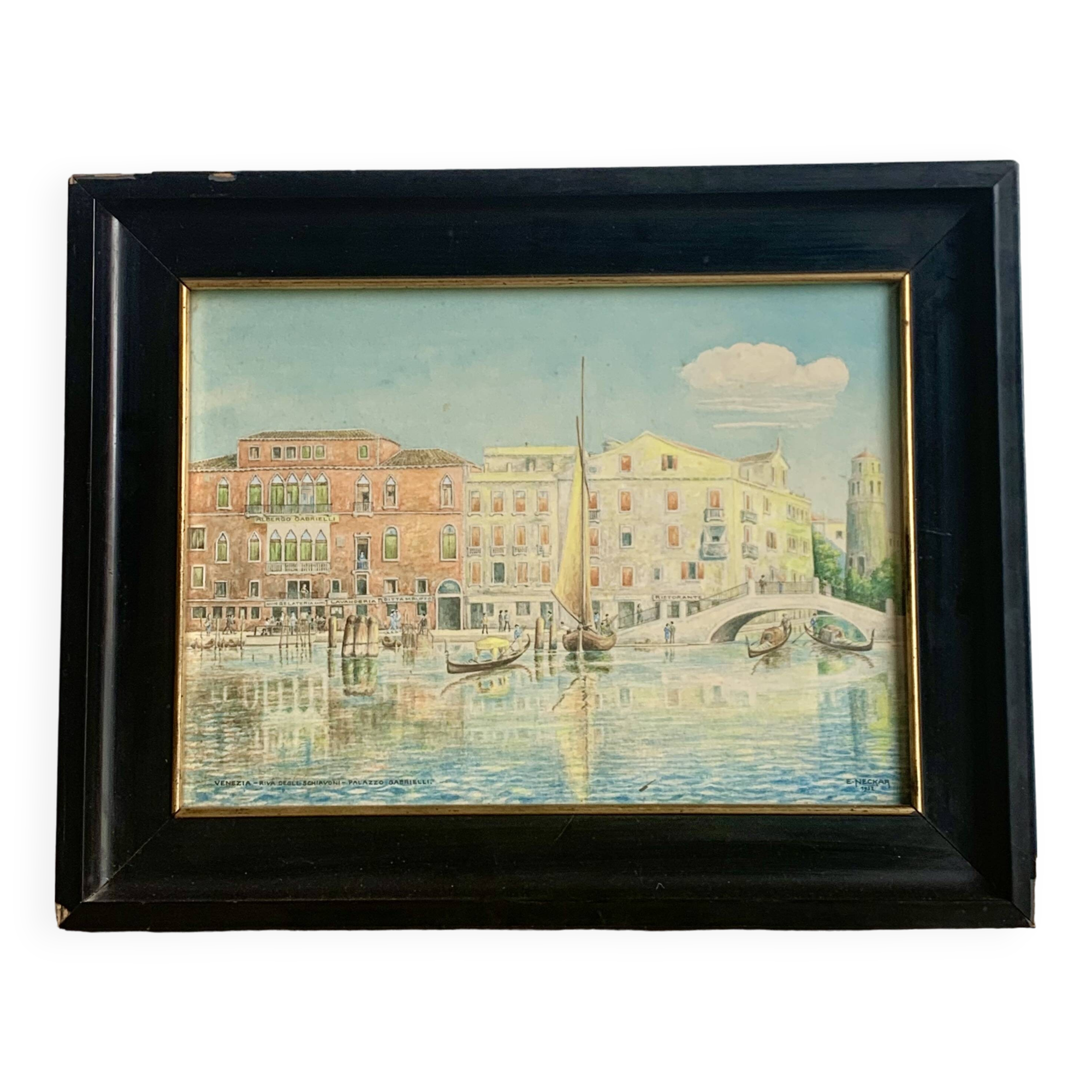 "Venedig" antique  painting, 1932