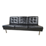 Vintage leather bench sofa 1970"