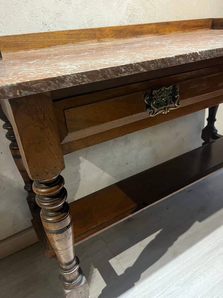 Wood and marble washstand, 19th century.