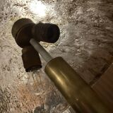 Large antique table lamp in glass and brass