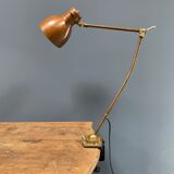 Industria Rotterdam clamp lamp made of brass and copper from the 1930s