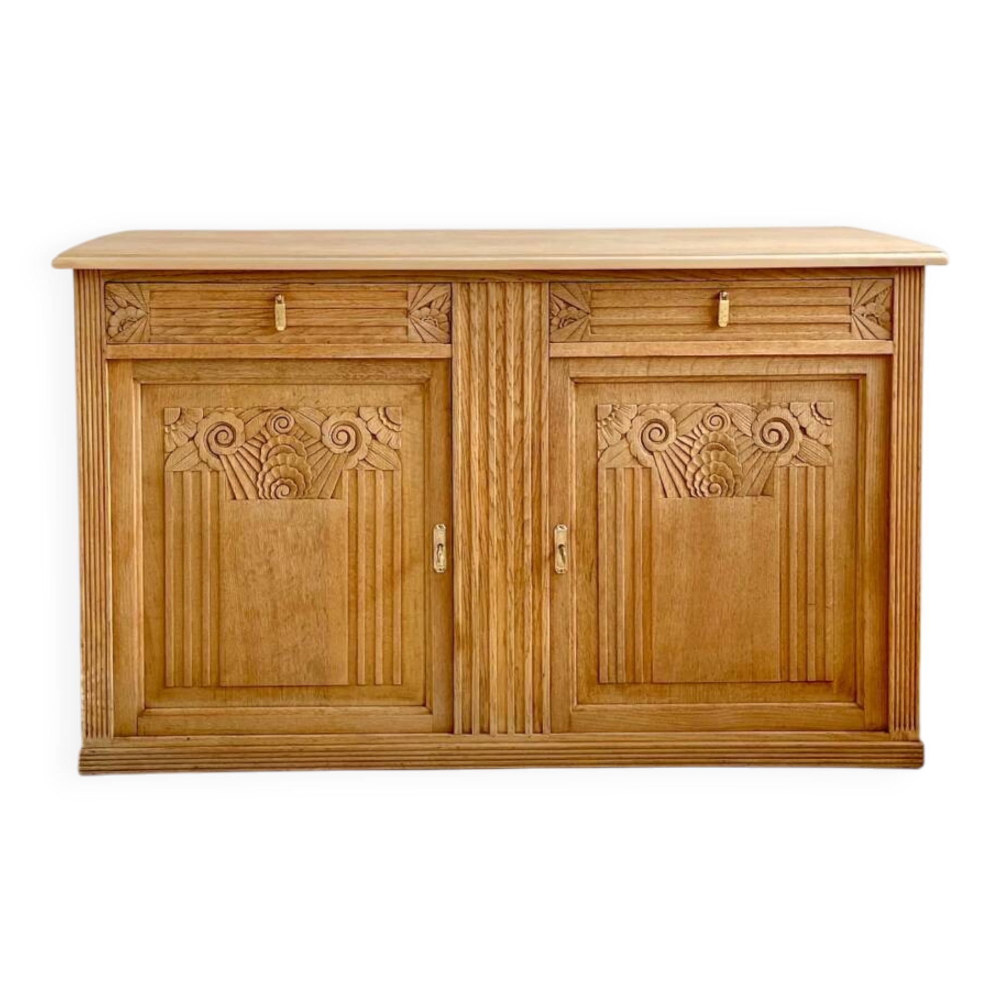 Grand buffet Art Déco en chêne massif - Enfilade vintage