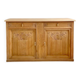 Grand buffet Art Déco en chêne massif - Enfilade vintage