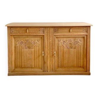 Grand buffet Art Déco en chêne massif - Enfilade vintage