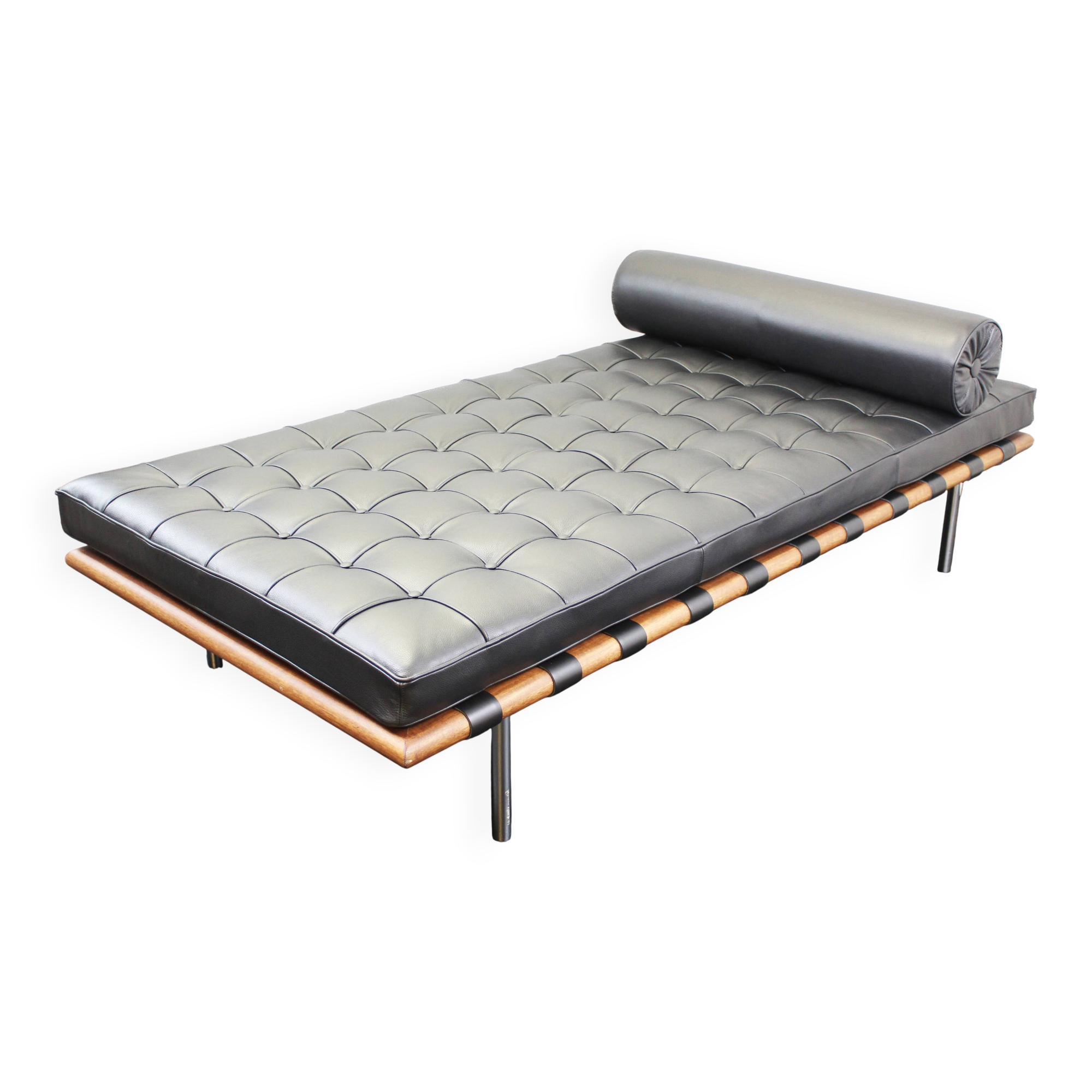 Daybed Black Leather Mies Van Der Rohe Knoll Seats