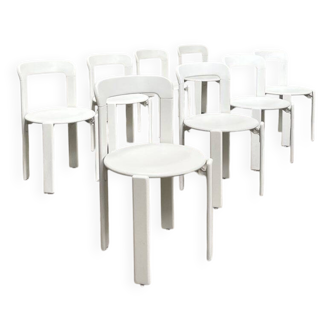 Suite de chaises vintage blanc cassé
