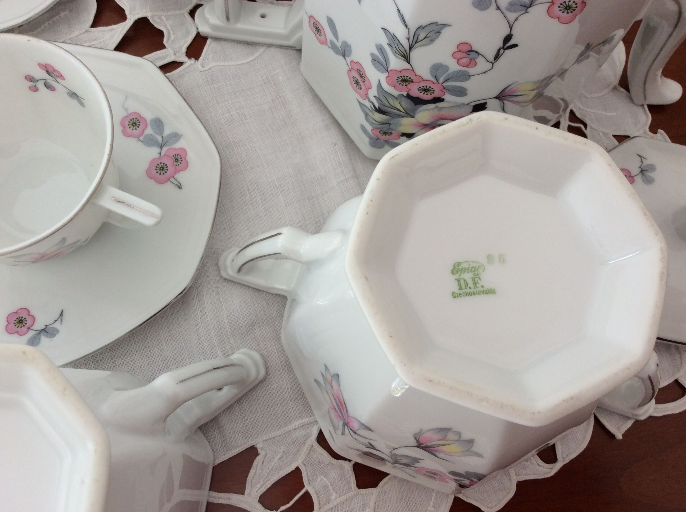 Fine porcelain coffee set EPIAGE D.F. Czechoslovakia of the 30s