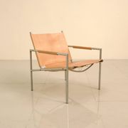 "SZ02" armchair in natural beige leather by Martin Visser for Spectrum 00's