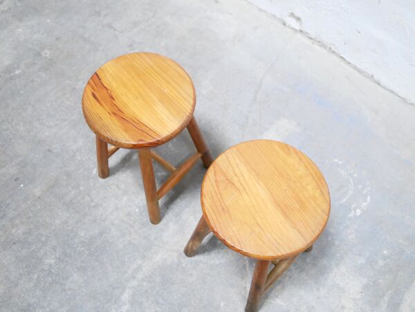 Tabouret vintage en pin
