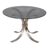 VINTAGE 1960S METAL AND GLASS COFFEE TABLE, ITALIAN DESIGN