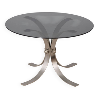 VINTAGE 1960S METAL AND GLASS COFFEE TABLE, ITALIAN DESIGN