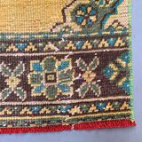 Distressed turkish runner 350x81 cm wool vintage tribal rug