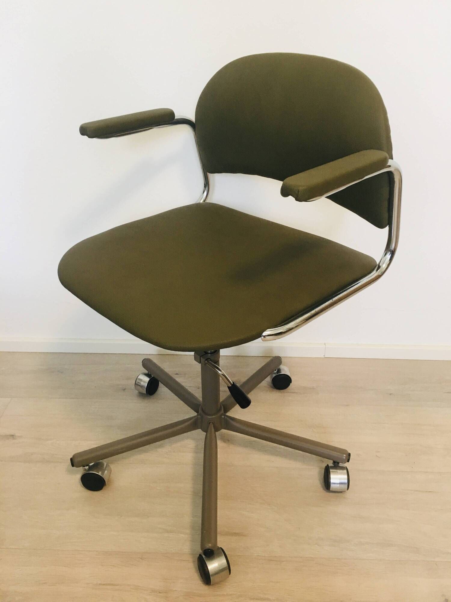 Vintage Olive Office chair by Kovona K 107 from Czechoslovakia 1970’s