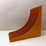 Vintage record stand Schweizer Design yellow, made in Germany