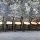 Set of 6 straw bistro chairs