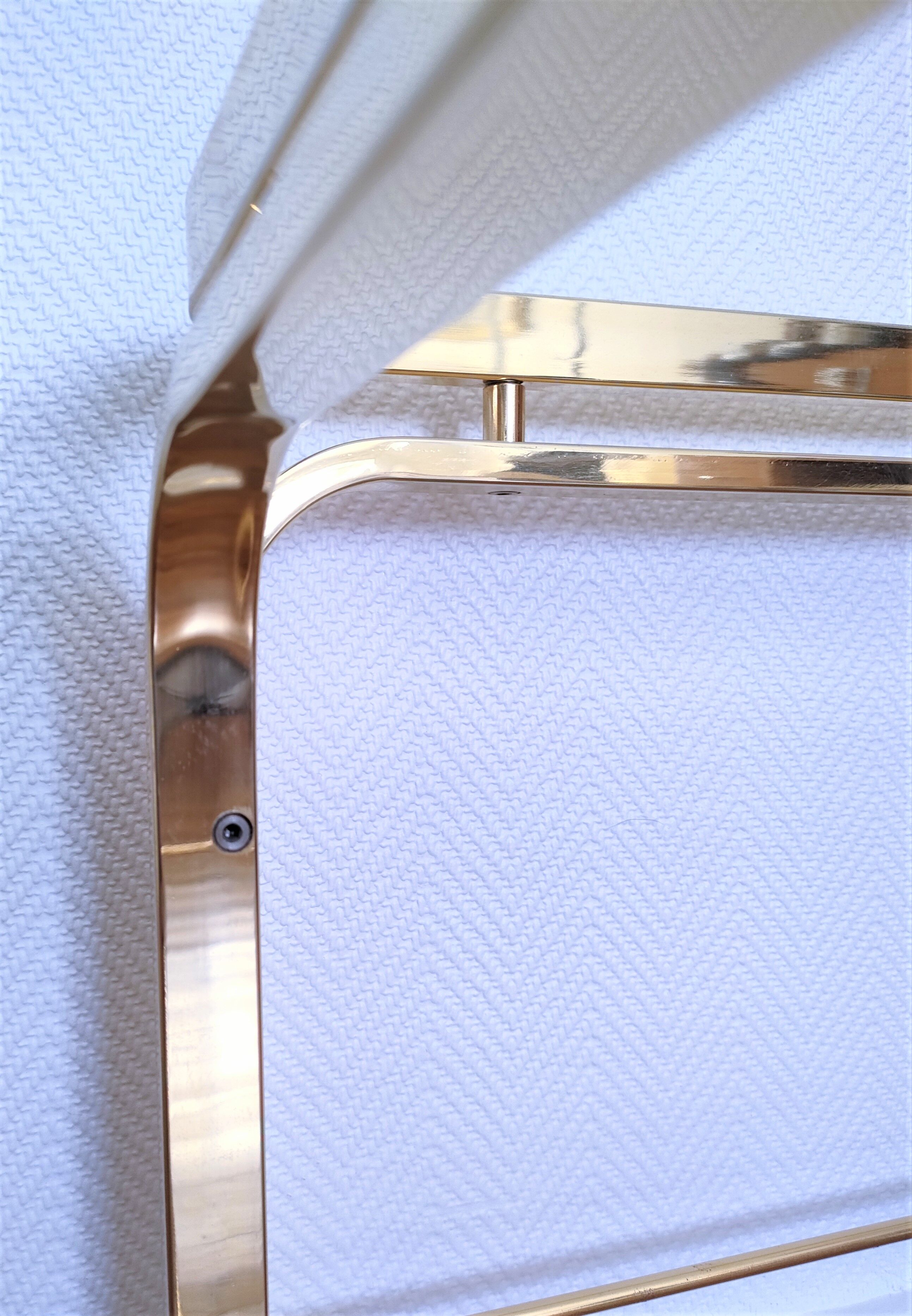 Coffee table glass smoked metal gilded Italian design 80s stamped