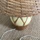 Lamp in rattan and ceramic vintage 1970