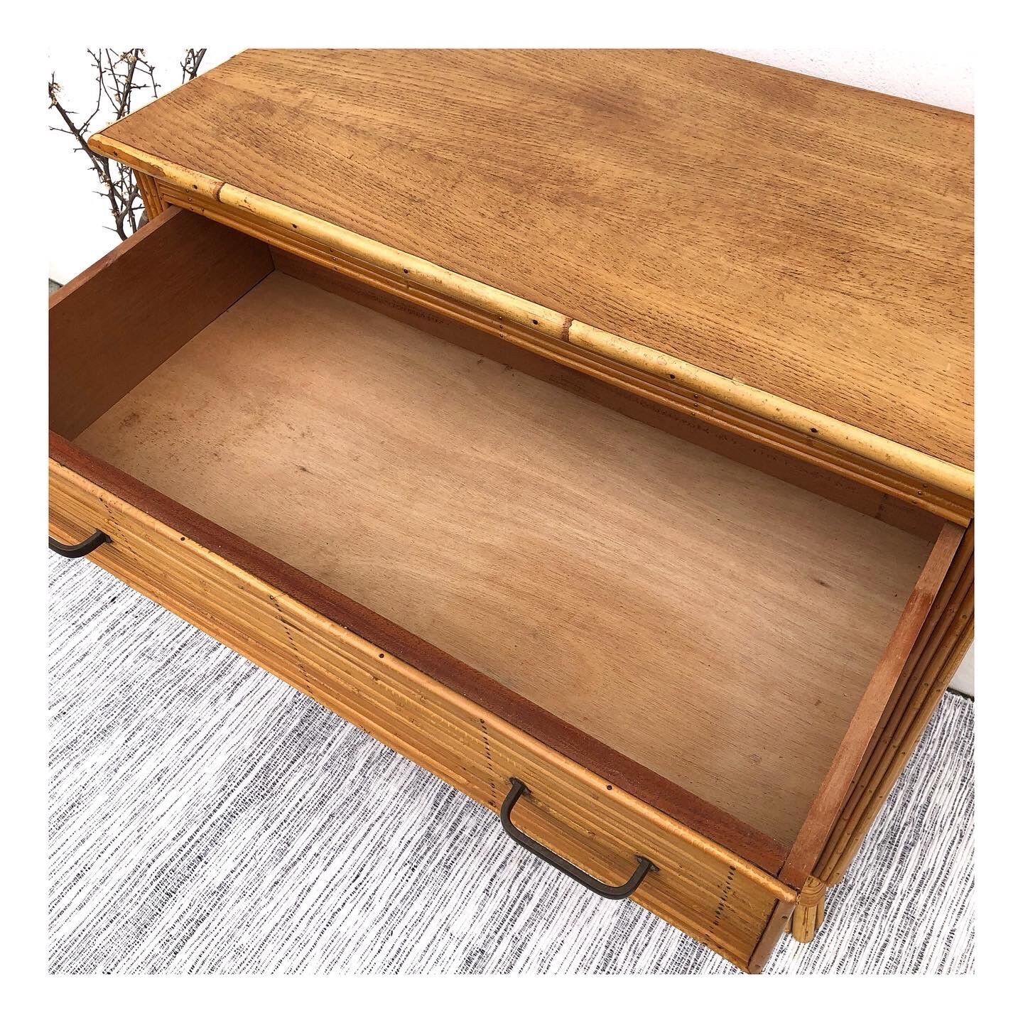 Vintage rattan chest of drawers