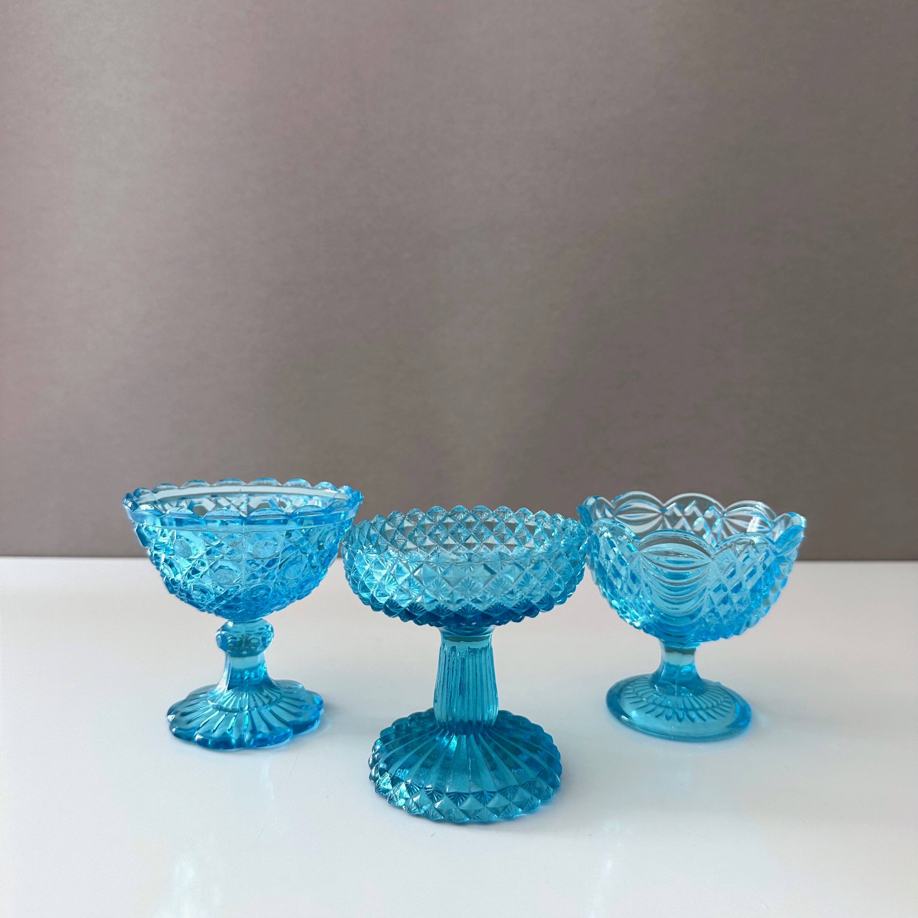 Pressed glass foot bowls art deco