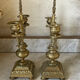 Pair of gilded bronze candlesticks in the Napoleon III style.