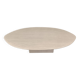 Vintage oval travertine coffee table, 1970s
