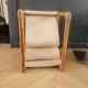 Vintage magazine rack made of bamboo, rattan and canvas