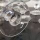 Set of 8 red wine glasses on crystal legs decorated with grapes and vine branches Luminarc