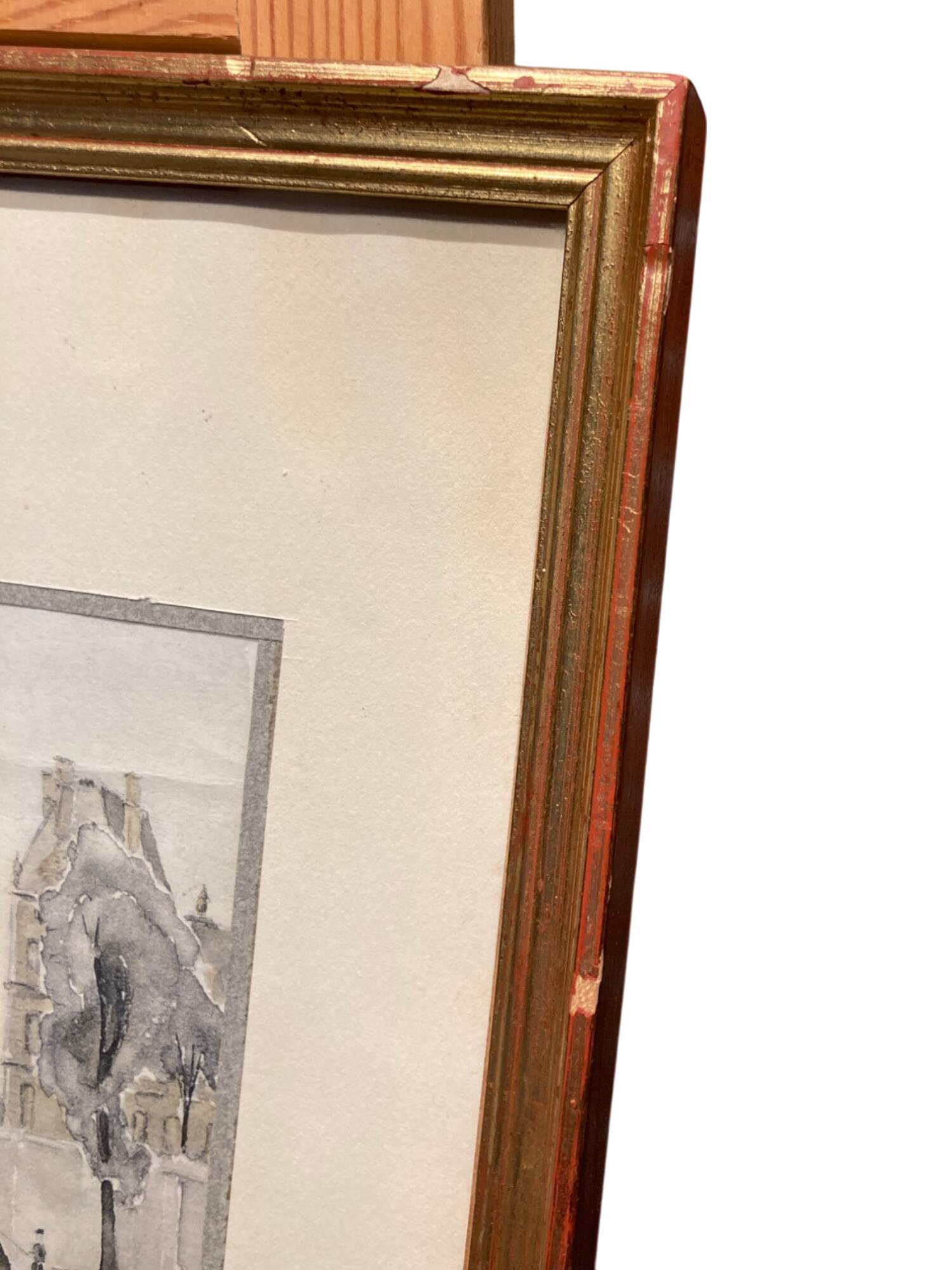 Four small framed watercolors signed Karles