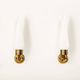 Pair of Italian wall scones in opaline glass and brass, 1960s