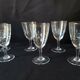 Set of 6 old crystal glasses cut for port or blanc wine