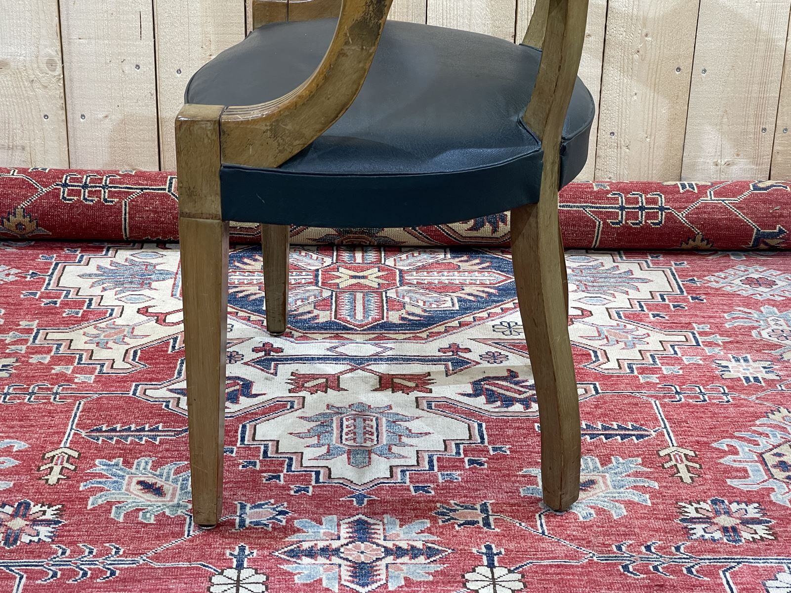 1930s beech and skai office chair