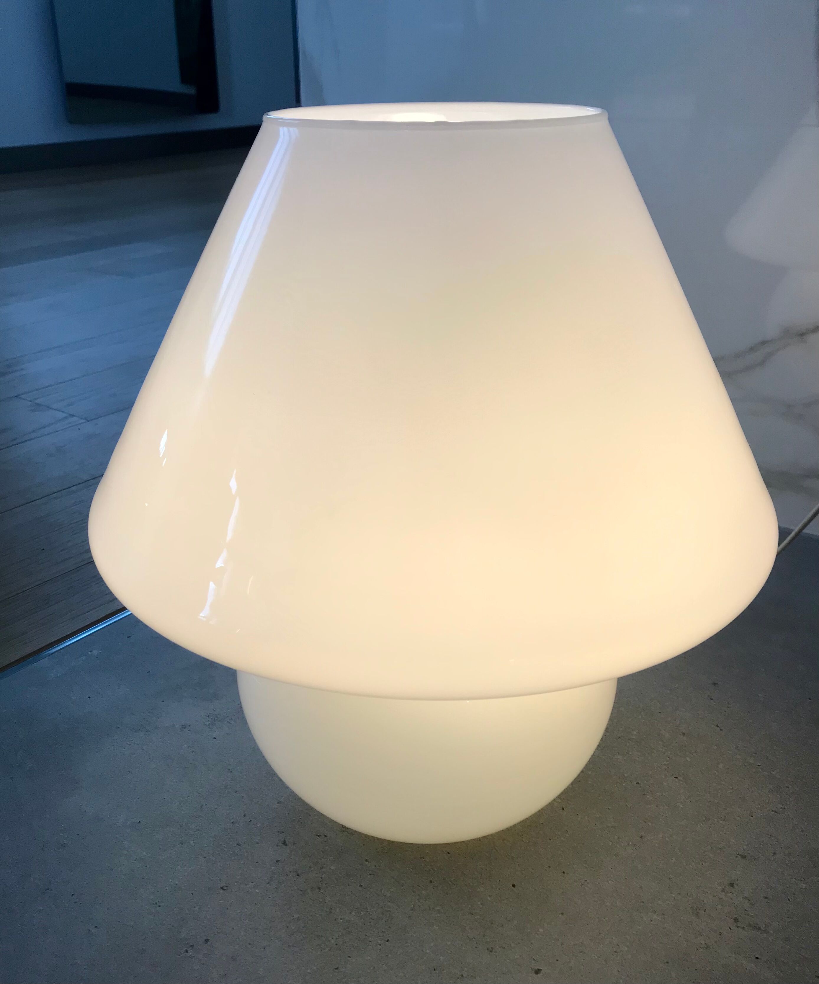 Lampe champignon en verre