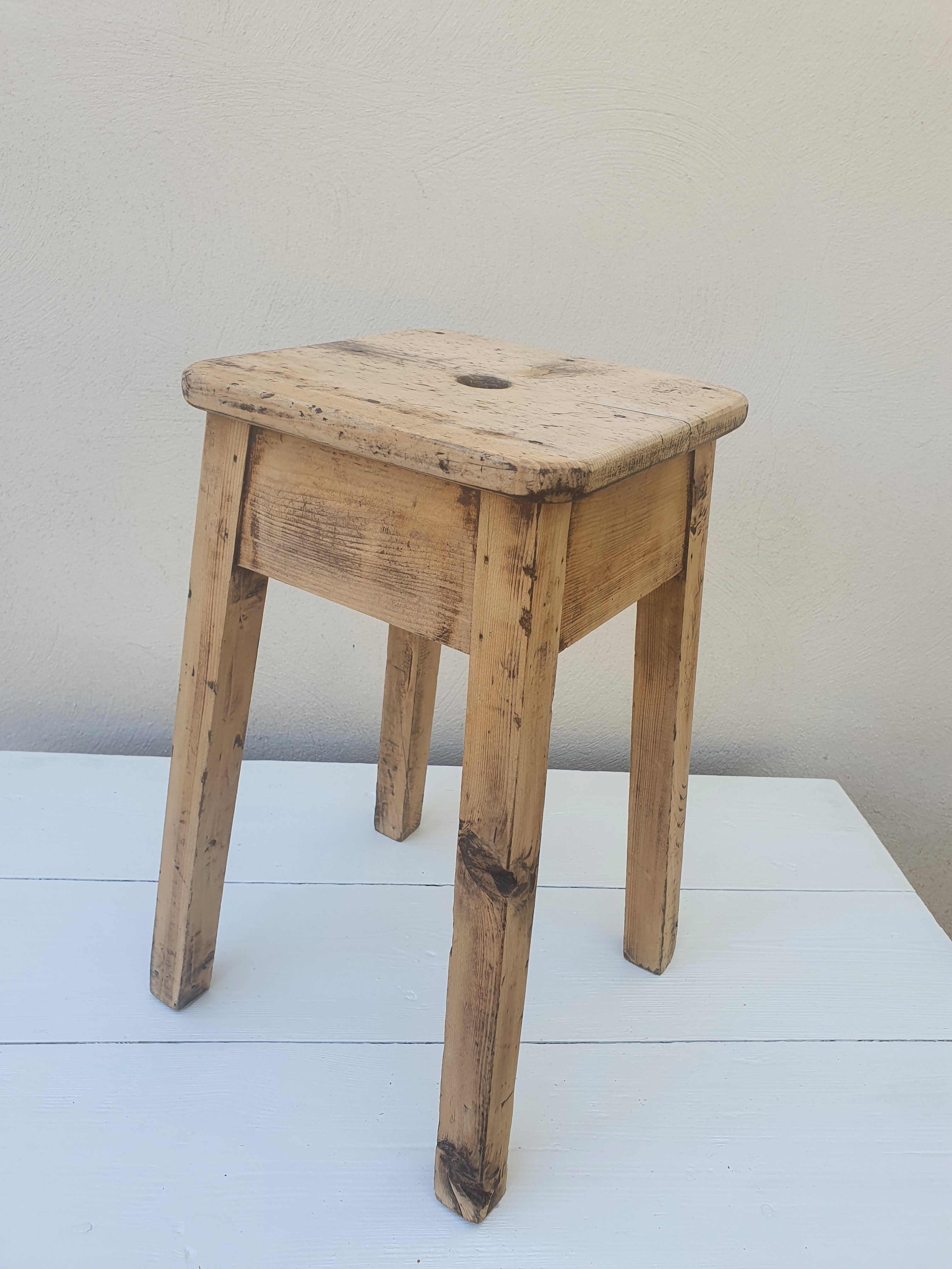 Antique wooden workshop stool