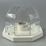 60s 70s ceiling lamp Glashütte Limburg Germany Plafoniere glass & metal
