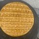 Flat round tray in slip with braided pattern signed FPP Vallauris J19 France vintage