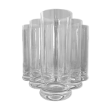 Suite of six glasses with orangeade, long drink, water or table in colorless crystal.