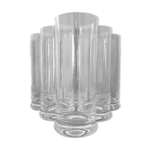 Suite of six glasses with orangeade, long drink, water or table in colorless crystal.