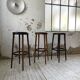 Set of three high bistro stools