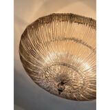 Contemporary Fume' "Brindle" Murano Glass Flush Mount in Venini Style