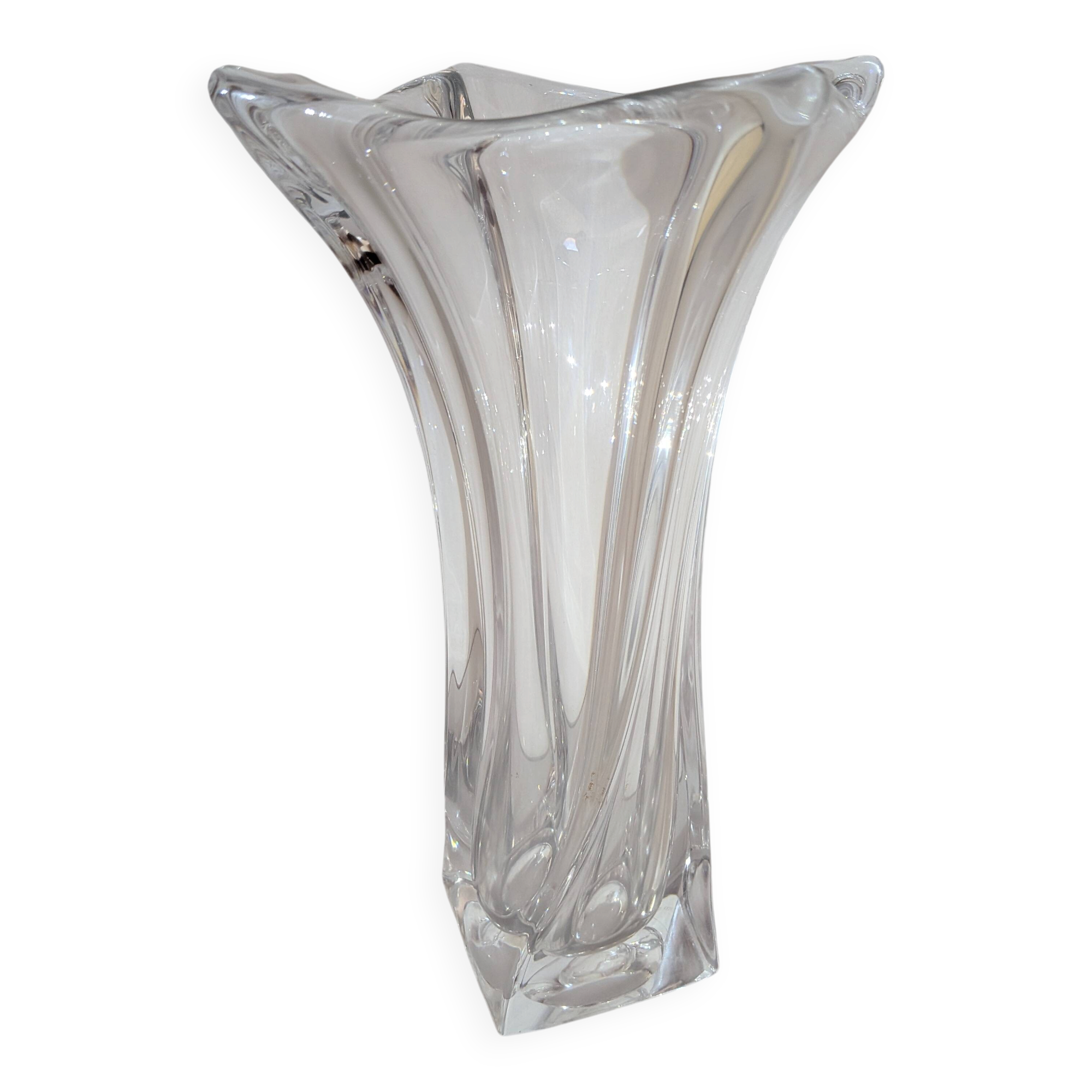 Large crystal vase Royale de Champagne Bayel - Vintage - Signed