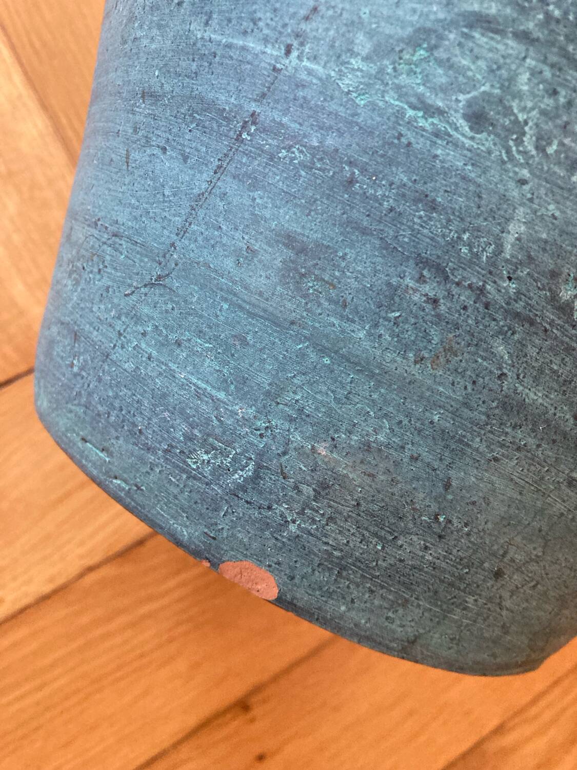 Turquoise terracotta jar