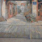 Village wall tapestry in trompe l'oeil after F de Villeneuve