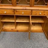 Large English display cabinet in solid wood, 20th century, 155cm
