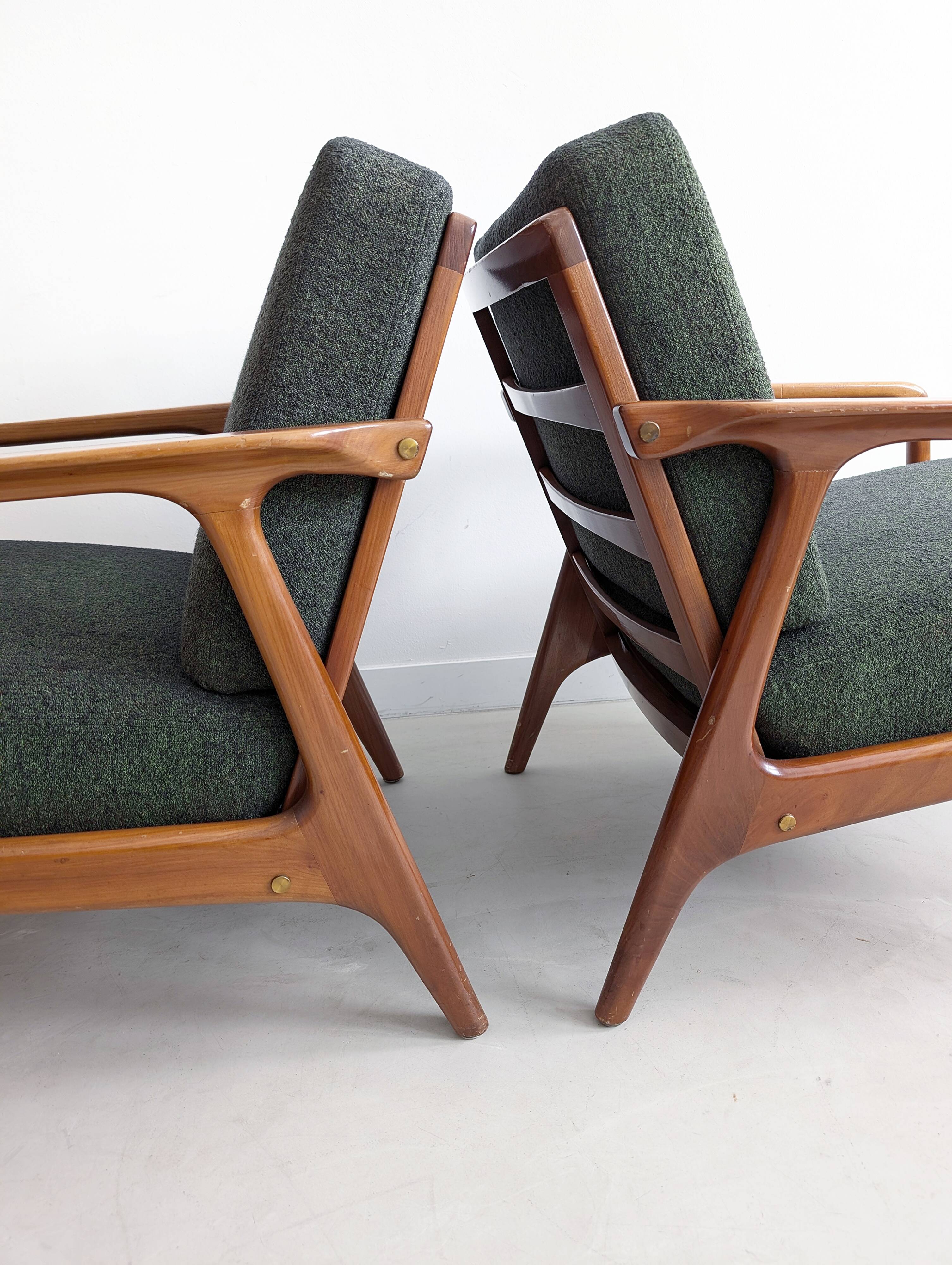 Forest Green Midcentury Armchairs 1960s