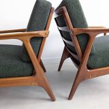 Fauteuils vert forêt du milieu du siècle des années 1960