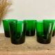 5 grands verres verts vintage