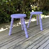 Pair of purple twisted stools or tables