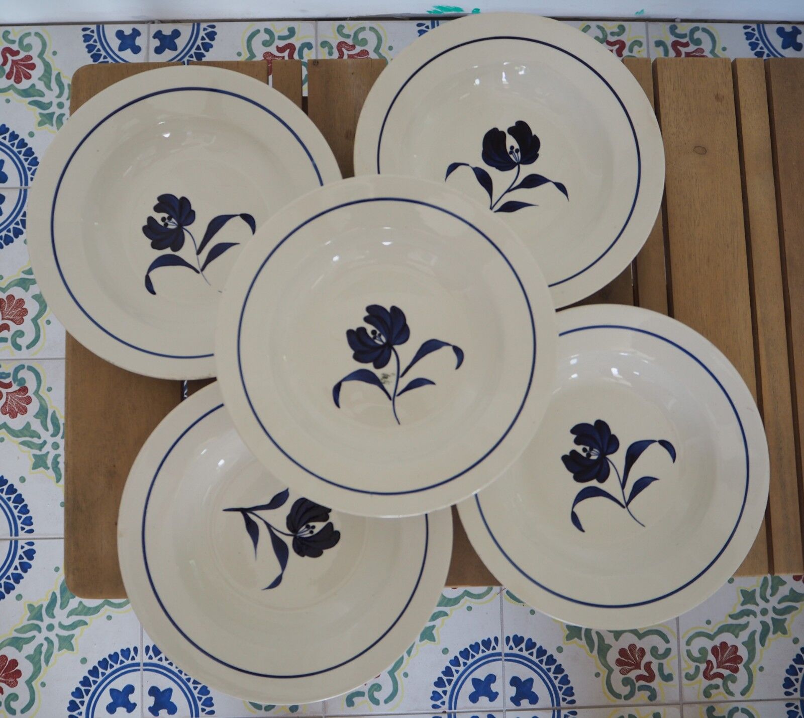 5 blue Agnes B plates