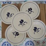 5 assiettes Agnes B bleues